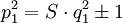 p_1^2 = S \cdot q_1^2 \pm 1